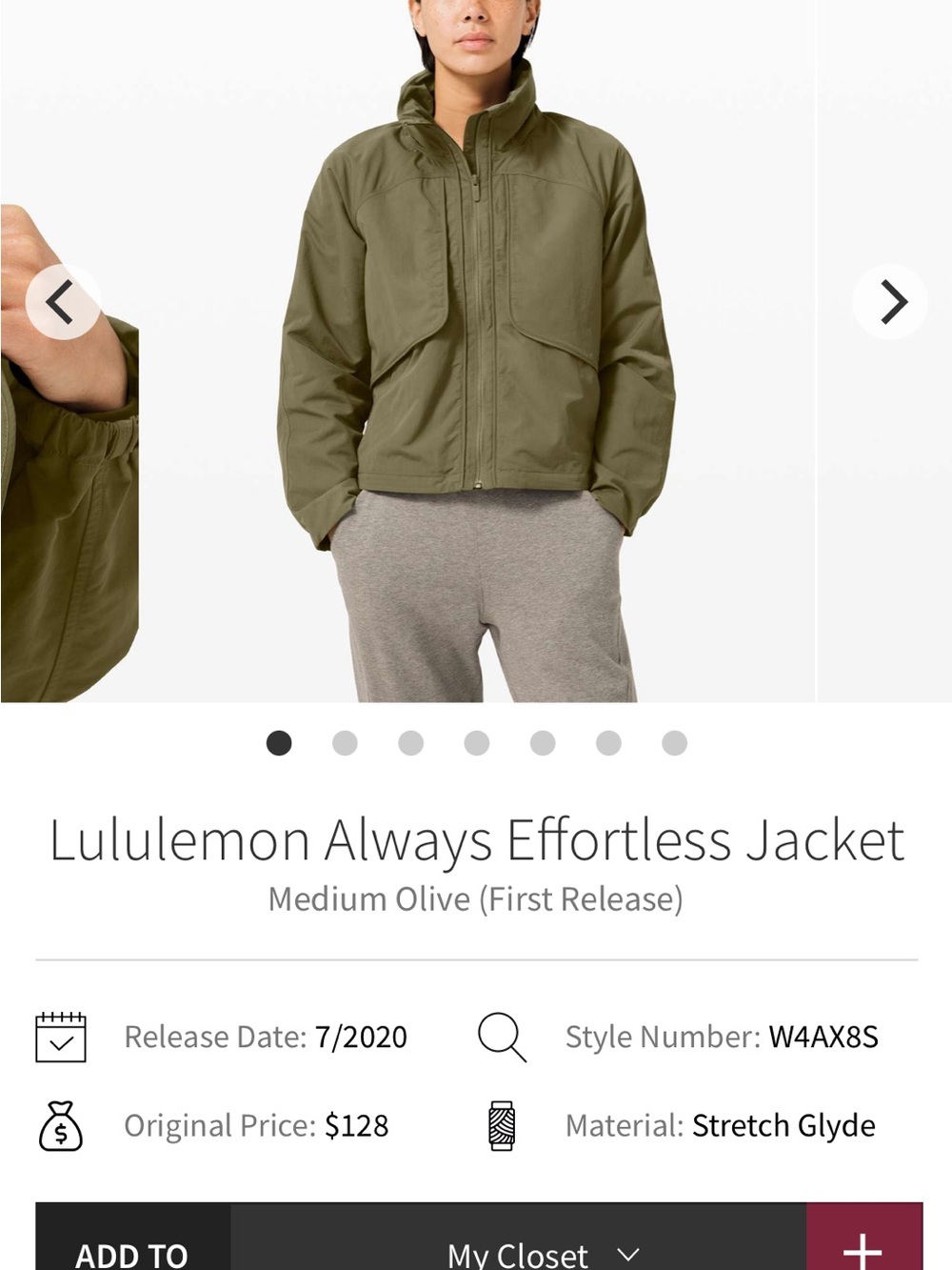 lululemon athletica Olive Green Effortless Jacket - Picture 7 of 7